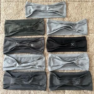 9 lululemon headbands. Good condition